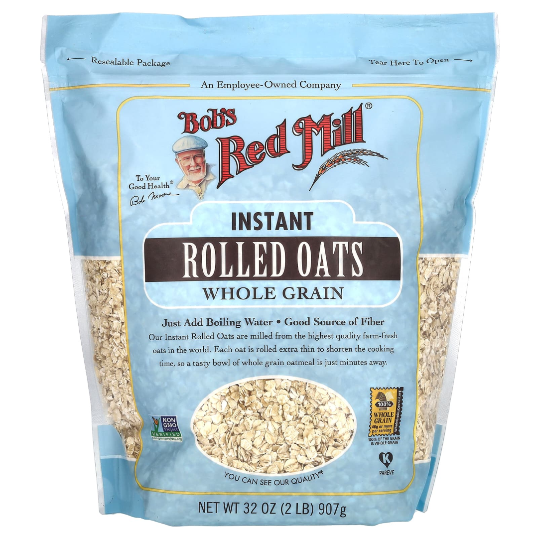 BOBS RM INSTANT ROLLED OATS WHOLE GRAIN 907G
